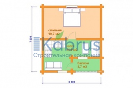 Площадь 2 этажа - 38,3 м2
