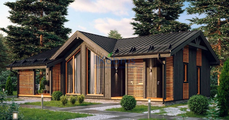 Двухэтажный дом, 3 комнаты, 1 санузел, 117,7 м.кв. - ESD-50