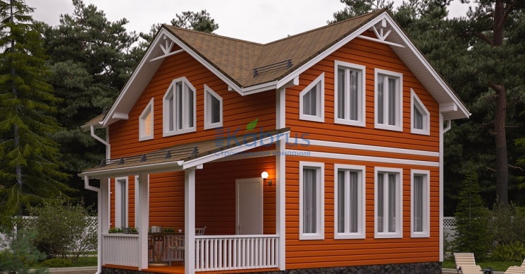 Проект каркасного дома на два этажа ESD-60 - ESD-60