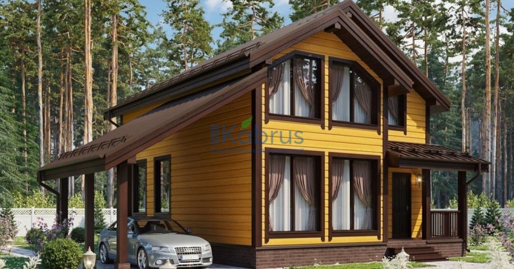 Карскасный дом с пристроенным гаражом по проекту ESD-63 - ESD-63