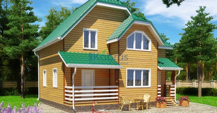 Каркасный дом 8х9 по проекту ESD-36 заказать под ключ в Москве - ESD-36